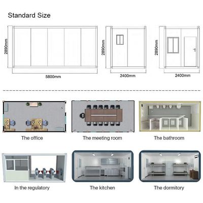 Fast Assembly Connected Column and Beam Container House Affordable for Bedroom/Office