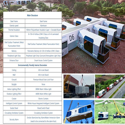 Customized Color Prefab Green Space Capsule House with Broken Bridge Aluminum Window