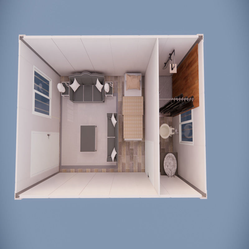 Recyclable and Galvanized Steel Frame Multifunctional Portable Structure for Bedroom Hotel